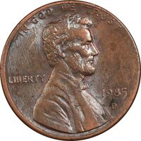 سکه 1 سنت 1985D لینکلن - AU58 - آمریکا