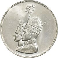 مدال نقره جشن تاجگذاری 1346 - MS64 - محمد رضا شاه