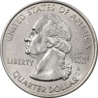 سکه کوارتر دلار 2000D ایالتی (ماساچوست) - MS62 - آمریکا