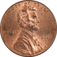 سکه 1 سنت 2019D لینکلن - MS61 - آمریکا