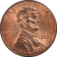 سکه 1 سنت 2020 لینکلن - MS63 - آمریکا