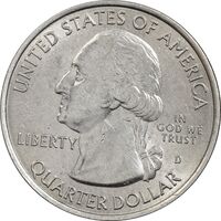 سکه کوارتر دلار 2013D (کوه راشمور) - AU58 - آمریکا