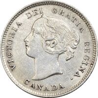 سکه 5 سنت 1892 ویکتوریا - AU55 - کانادا