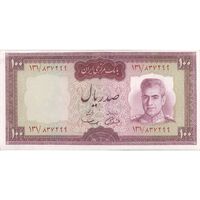 اسکناس 100 ریال (آموزگار - سمیعی) نوشته قرمز - تک - UNC62 - محمد رضا شاه