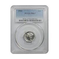 سکه 1 دایم 1941 مرکوری - PR67 - آمریکا