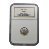 سکه 1 دایم 1959D روزولت - MS66 - آمریکا