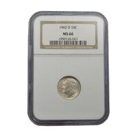 سکه 1 دایم 1962D روزولت - MS66 - آمریکا