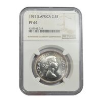 سکه 1/2-2 شیلینگ 1953 الیزابت دوم - PF66 - آفریقای جنوبی