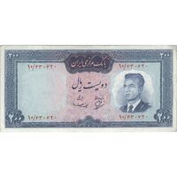 اسکناس 200 ریال (بهنیا - سمیعی) - تک - AU50 - محمد رضا شاه