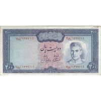 اسکناس 200 ریال (آموزگار - جهانشاهی) - تک - EF45 - محمد رضا شاه