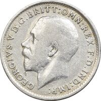 سکه 3 پنس 1917 جرج پنجم - EF45 - انگلستان