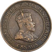 سکه 1 سنت 1910 ادوارد هفتم - EF45 - کانادا