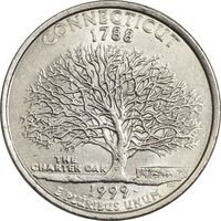 سکه کوارتر دلار 1999P ایالتی (کنکتیکت) - MS62 - آمریکا