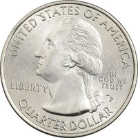 سکه کوارتر دلار 2013P (پارک ملی حوضه آبریز بزرگ) - MS62 - آمریکا