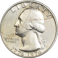 سکه کوارتر دلار 1976 جشن دویست سالگی واشنگتن - EF45 - آمریکا