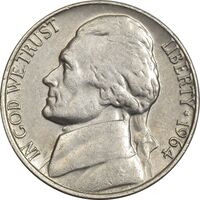 سکه نیکل 5 سنت 1964 جفرسون - EF40 - آمریکا