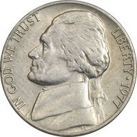 سکه نیکل 5 سنت 1977 جفرسون - EF45 - آمریکا