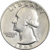 سکه کوارتر دلار 1965 واشنگتن - EF40 - آمریکا