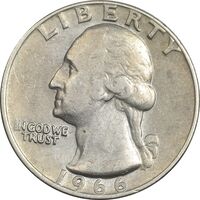سکه کوارتر دلار 1966 واشنگتن - EF40 - آمریکا