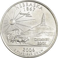 سکه کوارتر دلار 2006D ایالتی (نبراسکا) - MS61 - آمریکا