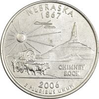 سکه کوارتر دلار 2006D ایالتی (نبراسکا) - AU58 - آمریکا