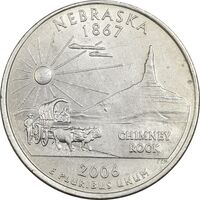 سکه کوارتر دلار 2006P ایالتی (نبراسکا) - AU50 - آمریکا