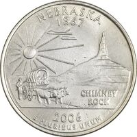 سکه کوارتر دلار 2006D ایالتی (نبراسکا) - AU50 - آمریکا