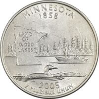 سکه کوارتر دلار 2005D ایالتی (مینسوتا) - AU58 - آمریکا