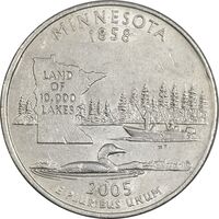 سکه کوارتر دلار 2005P ایالتی (مینسوتا) - AU50 - آمریکا