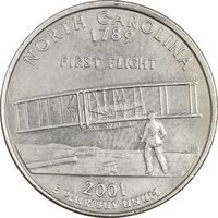 سکه کوارتر دلار 2001D ایالتی (کارولینای شمالی) - AU55 - آمریکا