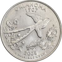 سکه کوارتر دلار 2008D ایالتی (اوکلاهما) - MS61 - آمریکا