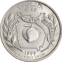 سکه کوارتر دلار 1999D ایالتی (جورجیا) - MS62 - آمریکا