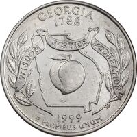 سکه کوارتر دلار 1999D ایالتی (جورجیا) - AU50 - آمریکا