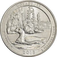 سکه کوارتر دلار 2018P (پارک ملی ویاجورز) - MS61 - آمریکا