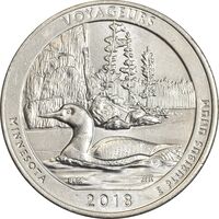 سکه کوارتر دلار 2018D (پارک ملی ویاجورز) - MS61 - آمریکا
