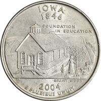 سکه کوارتر دلار 2004P ایالتی (آیووا) - AU58 - آمریکا