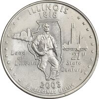 سکه کوارتر دلار 2003P ایالتی (ایلینوی) - AU58 - آمریکا