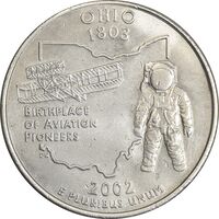 سکه کوارتر دلار 2002D ایالتی (اوهایو) - AU58 - آمریکا