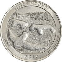 سکه کوارتر دلار 2017P (بنای یادبود افیگی موندز) - AU58 - آمریکا
