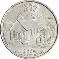 سکه کوارتر دلار 2004D ایالتی (آیووا) - AU55 - آمریکا