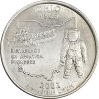 سکه کوارتر دلار 2002D ایالتی (اوهایو) - AU55 - آمریکا