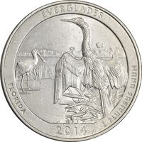 سکه کوارتر دلار 2014P (پارک ملی اورگلیدز) - AU55 - آمریکا