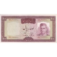 اسکناس 100 ریال (آموزگار - سمیعی) نوشته قرمز - تک - UNC63 - محمد رضا شاه
