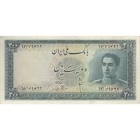 اسکناس 200 ریال سری سوم - تک - AU50 - محمد رضا شاه