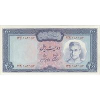 اسکناس 200 ریال (آموزگار - جهانشاهی) - تک - UNC63 - محمد رضا شاه