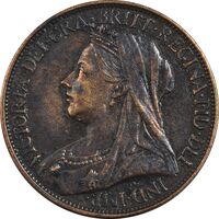 سکه 1 فارتینگ 1900 ویکتوریا - AU50 - انگلستان