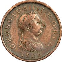 سکه 1 پنی 1806 جرج سوم - VF35 - انگلستان