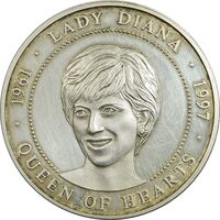 مدال 1000 لیره 2005 پرنسس دایانا - AU58 - جمهوری مالت