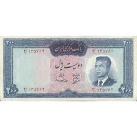 اسکناس 200 ریال (بهنیا - سمیعی) - تک - VF30 - محمد رضا شاه