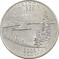 سکه کوارتر دلار 2005P ایالتی (اورگن) - AU55 - آمریکا